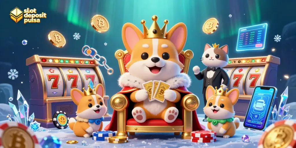 Experience the excitement of slot deposit pulsa with vibrant 3D characters and casino elements.