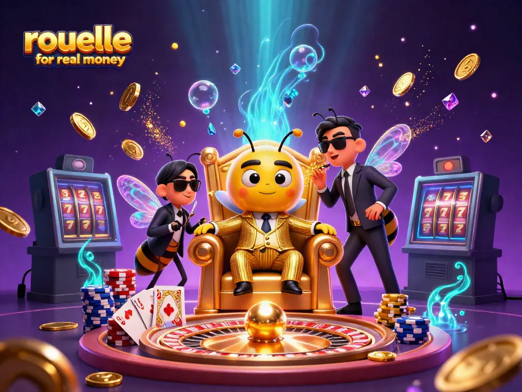Engage in roulette for real money with this vibrant 3D scene featuring a cartoon mob boss and casino elements.