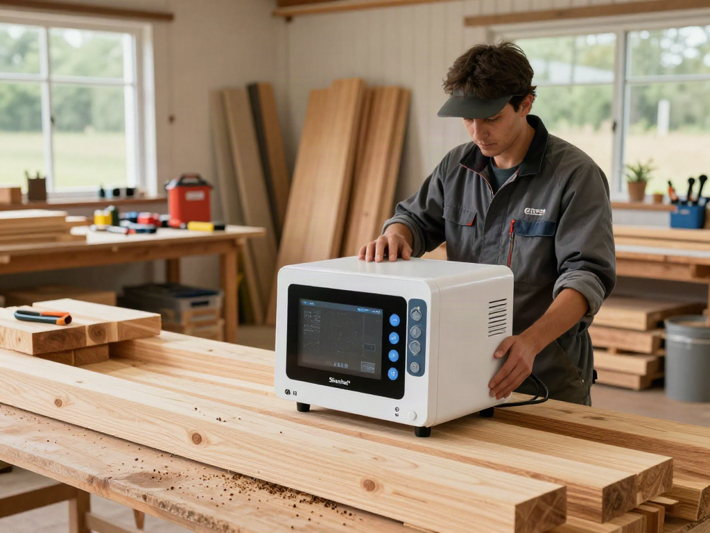 Traitement écologique du bois avec le dispositif Shashel® en atelier moderne.