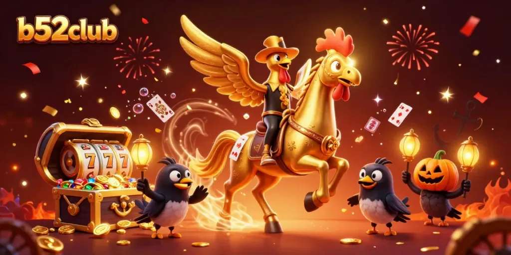 Engage with b52club's dynamic atmosphere exploring colorful slot games and gold-filled adventures.